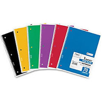 Mead One Subject Notebook - 70 Sheets - Printed - Spiral 8 inch; x 10.50 inch; - White Paper - Assorted Cover - 1Each