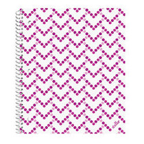 Office Wagon; Brand Fashion Stellar Notebook, 8 inch; x 10 1/2 inch;, Wide Ruled, Pink/White, 80 Sheets