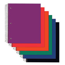 Office Wagon; Brand Poly Cover Wirebound Notebook, 3 Hole-Punched, 9 inch; x 11 inch;, 5 Subject, College Ruled, 200 Sheets, Assorted Colors (No Color Choice)