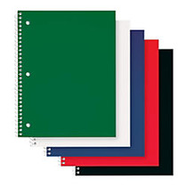 Office Wagon; Brand Poly Cover Wirebound Notebook, 8 inch; x 10 1/2 inch;, 1 Subject, Wide Ruled, 70 Sheets, Assorted Colors