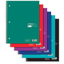 Office Wagon; Brand Wirebound Notebook, 3 Hole-Punched, 8 1/2 inch; x 11 inch;, 1 Subject, College Ruled, 100 Sheets, Assorted Colors (No Color Choice)