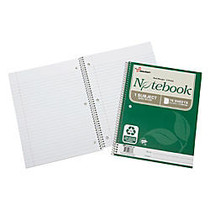 SKILCRAFT; 100% Recycled Spiral Notebooks, 8 inch; x 10 1/2 inch;, 1 Subject, Wide Ruled, 70 Sheets, Green, Pack Of 3 (AbilityOne 7530-01-600-2021)