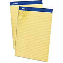 Ampad Basic Slot-perforated Pads - 50 Sheets - Printed - Stapled - 20 lb Basis Weight 8.50 inch; x 11.75 inch; - Yellow Paper - Canary Cover - 1Dozen