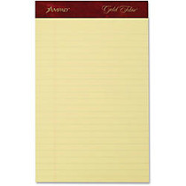 Ampad Gold Fibre Premium Jr. Legal Writing Pad - 50 Sheets - Watermark - Stapled/Glued - 16 lb Basis Weight - Jr.Legal 5 inch; x 8 inch; - Canary Paper - Recycled - 4 / Pack