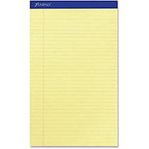 Ampad Perforated Ruled Pads - 50 Sheets - Printed - Stapled - 15 lb Basis Weight - Legal 8.50 inch; x 14 inch; - Canary Yellow Paper - 1Dozen