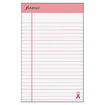 Ampad; Esselte Breast Cancer Awareness Writing Pads, 5 inch; x 8 inch;, Pink/White, 50 Sheets Per Pad, Pack Of 6