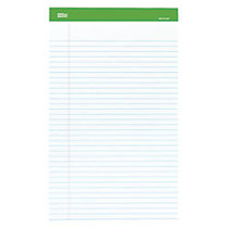 Office Wagon; Brand 100% Recycled Perforated Writing Pads, 8 1/2 inch; x 14 inch;, 50 Sheets, White, Pack Of 6 Pads