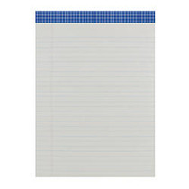 Office Wagon; Brand Fashion Legal Note Pad, 8 1/2 inch; x 11 3/4 inch;, Wide Rule, 100 Pages (50 Sheets), Blue Grid/Gray