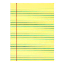 Office Wagon; Brand Glue-Top Writing Pad, 8 1/2 inch; x 11 inch;, Legal Ruled, 50 Sheets, Canary
