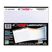 Roaring Spring Wide; 30% Recycled Landscape Writing Pad, 11 inch; x 9 1/2 inch;, College Ruled, 40 Sheets, White