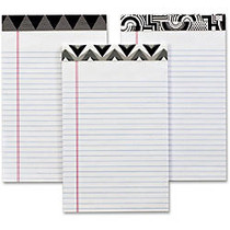 TOPS Fashion Writing Pads - 50 Sheets - Printed - Double Stitched - 15 lb Basis Weight - 5 inch; x 8 inch; - White Paper - 6 / Pack
