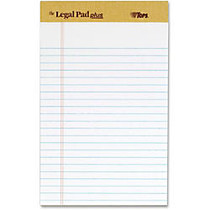 TOPS The Legal Pad Plus, jr. Legal Rule, White, Perforated, 50 SH/PD, 12 PD/PK - 50 Sheets - Printed - 16 lb Basis Weight - Jr.Legal 8 inch; x 5 inch; - White Paper - 1 / Dozen