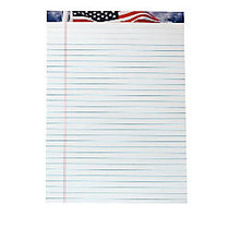 TOPS&trade; American Pride&trade; Writing Tablet, 8 1/2 inch; x 11 3/4 inch;, 16 Lb, Legal Rule, White, 50 Sheets Per Pad, Pack Of 12 Pads