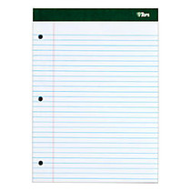 TOPS&trade; Docket; Writing Pad, 3-Hole Punched, 8 1/4 inch; x 11 3/4 inch;, Legal Ruled, 50 Sheets, White