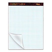 TOPS&trade; Double Docket; Gold Writing Pad, 8 1/2 inch; x 11 inch;, Quad/Narrow Ruled, 160 Pages (80 Sheets), White