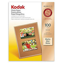 Kodak; Photo Paper, Matte, 8 1/2 inch; x 11 inch;, 7 Mil, Pack Of 100 Sheets