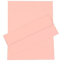 JAM Paper; Business Stationery Set, 8 1/2 inch; x 11 inch;, Baby Pink, Set Of 50 Sheets And 50 Envelopes