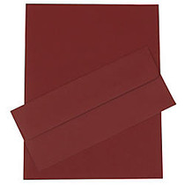 JAM Paper; Business Stationery Set, 8 1/2 inch; x 11 inch;, Burgundy, Set Of 50 Sheets And 50 Envelopes