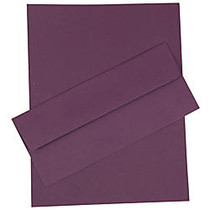 JAM Paper; Business Stationery Set, 8 1/2 inch; x 11 inch;, Dark Purple, Set Of 50 Sheets And 50 Envelopes
