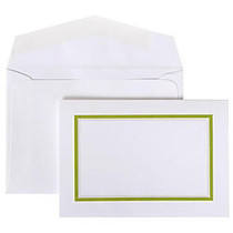 JAM Paper; Small Stationery Set, Lime Green/White, Set Of 100 Cards And 100 Envelopes