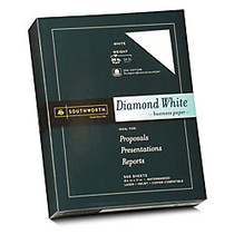 Southworth; Diamond White; 25% Cotton Business Paper, 8 1/2 inch; x 11 inch;, 20 Lb, White, Box Of 500