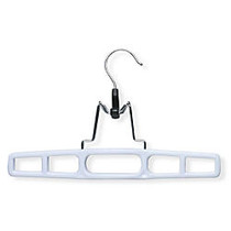 Honey-Can-Do Skirt Hangers With Clamps, White, Pack Of 12