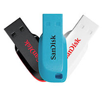 SanDisk; Cruzer; Blade&trade; USB 2.0 Flash Drives, 8GB, Assorted Colors, Pack Of 3