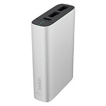 Belkin; MIXIT&trade; Metallic Power Pack 6600 USB Charger, Silver, F8M989BTSLV