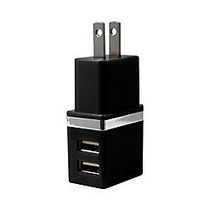 Duracell; Dual USB Car Charger, Metallic Black