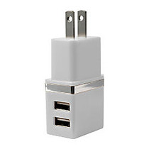 Duracell; Dual USB Car Charger, Metallic White