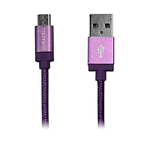 Duracell; Sync-And-Charge Micro USB Cable, 10', Purple