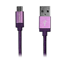Duracell; Sync-And-Charge Micro USB Cable, 3', Purple