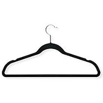 Honey-Can-Do Velvet-Touch Suit Hangers, 9 1/2 inch;H x 1/4 inch;W x 17 3/4 inch;D, Black, Pack Of 20