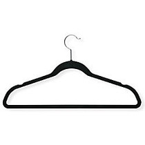 Honey-Can-Do Velvet-Touch Suit Hangers, 9 1/2 inch;H x 1/4 inch;W x 17 3/4 inch;D, Black, Pack Of 50
