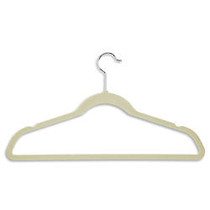 Honey-Can-Do Velvet-Touch Suit Hangers, 9 1/2 inch;H x 1/4 inch;W x 17 3/4 inch;D, Ivory, Pack Of 20