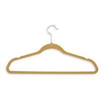 Honey-Can-Do Velvet-Touch Suit Hangers, 9 1/2 inch;H x 1/4 inch;W x 17 3/4 inch;D, Tan, Pack Of 50