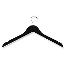 Honey-Can-Do Wood Hangers, Top, Ebony, Pack Of 10