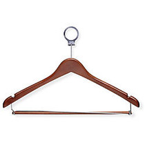 Honey-Can-Do Wood Hotel Suit Hangers With Pant Bars, 8 1/2 inch;H x 1/2 inch;W x 17 11/16 inch;D, Cherry, Pack Of 24