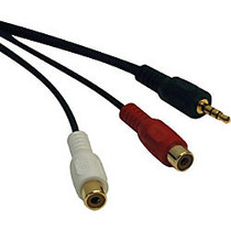 Tripp Lite 6ft Mini Stereo to 2 RCA Audio Y Splitter Adapter Cable 3.5mm M/2xF 6'