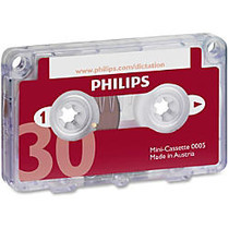 Philips Speech Dictation Minicassette With File Clip - 1 x 30 Minute