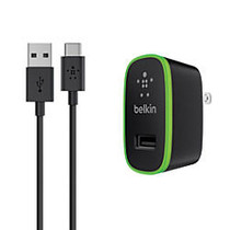 Belkin; USB-C To USB-A Cable With Universal Wall Charger, 6', Black
