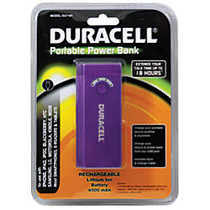 Duracell; Portable Power Bank With 4000mAh Battery, Purple
