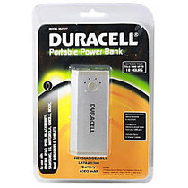 Duracell; Portable Power Bank With 4000mAh Battery, Silver