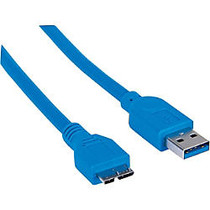 Manhattan SuperSpeed USB A Male/Micro B Male Cable, 2m, Blue