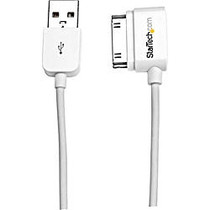 StarTech.com 1m (3 ft) Left Angle Apple? 30-pin Dock Connector to USB Cable for iPhone / iPod / iPad with Stepped Connector