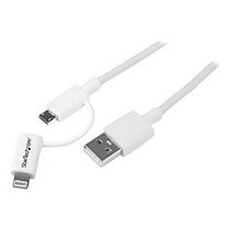 StarTech.com 1m (3ft) Apple Lightning or Micro USB to USB Cable for iPhone / iPod / iPad - White