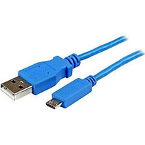 StarTech.com 1m Blue Mobile Charge Sync USB to Slim Micro USB Cable for Smartphones and Tablets - A to Micro B M/M