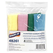 Genuine Joe Microfiber Cleaning Cloths, Box Of 4