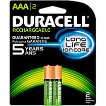 Duracell; NiMH AAA Rechargeable Batteries, Pack Of 2, NL2400B2N001