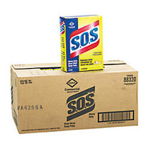 Clorox S.O.S. Steel Wool Heavy-Duty Soap Pads, Steel, 15 Pads Per Box, Case Of 12 Boxes